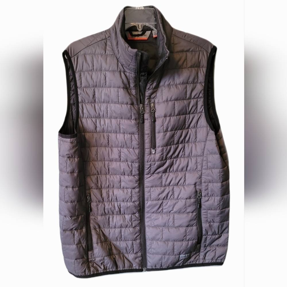 Free Country Gilet Mens Charcoal Puffer Vest Preppy Modern
